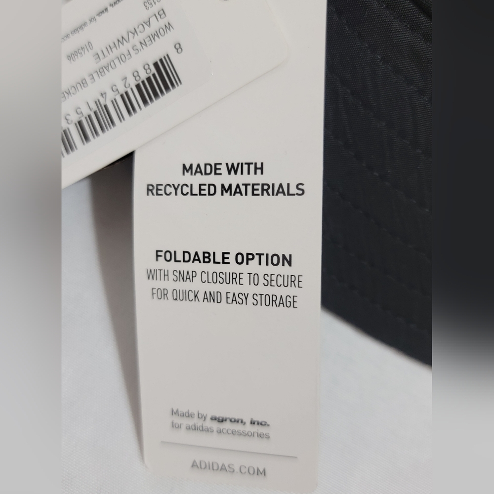 Adidas Womens Foldable Black Bucket Hat With Snap Closure For Easy Storage New - Picture 6 of 8